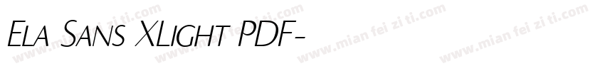 Ela Sans XLight PDF字体转换